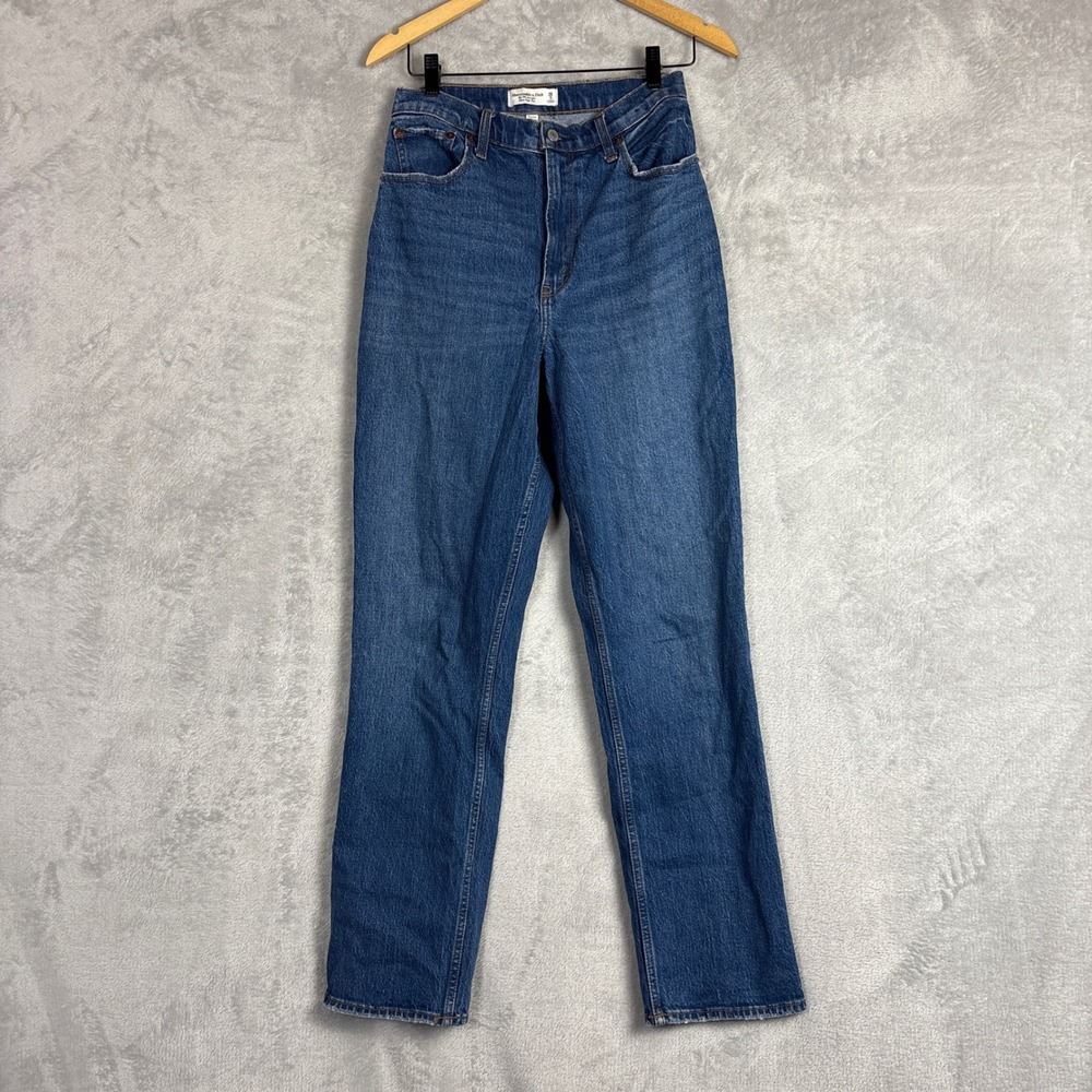 Abercrombie & Fitch Curve Love Jeans 90s Straight Ultra High Rise Blue 28